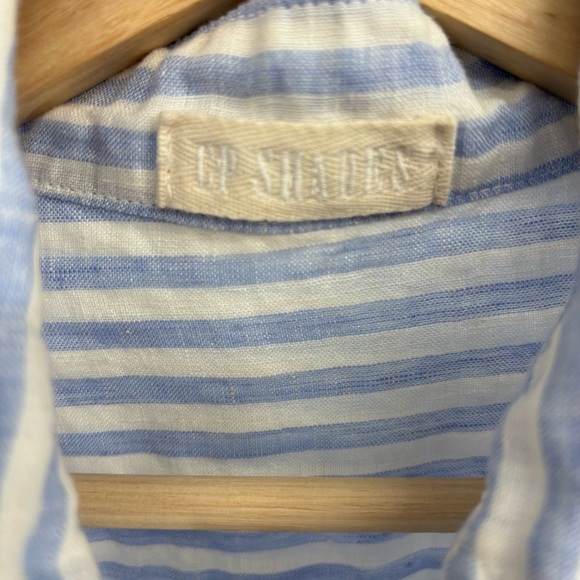 CP Shades striped 100% Linen coastal boyfriend button tunic shirt Medium coastal - Picture 5 of 9